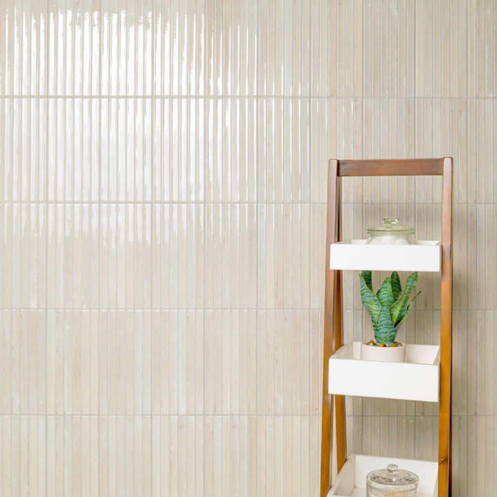 Vanilla Mist Ribbed Ceramic Wall Tile (1 Piece)