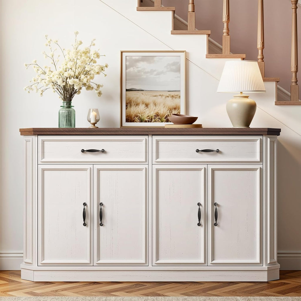 55" Sideboard Buffet Cabinet with 2 Storage Drawers & 4 Doors