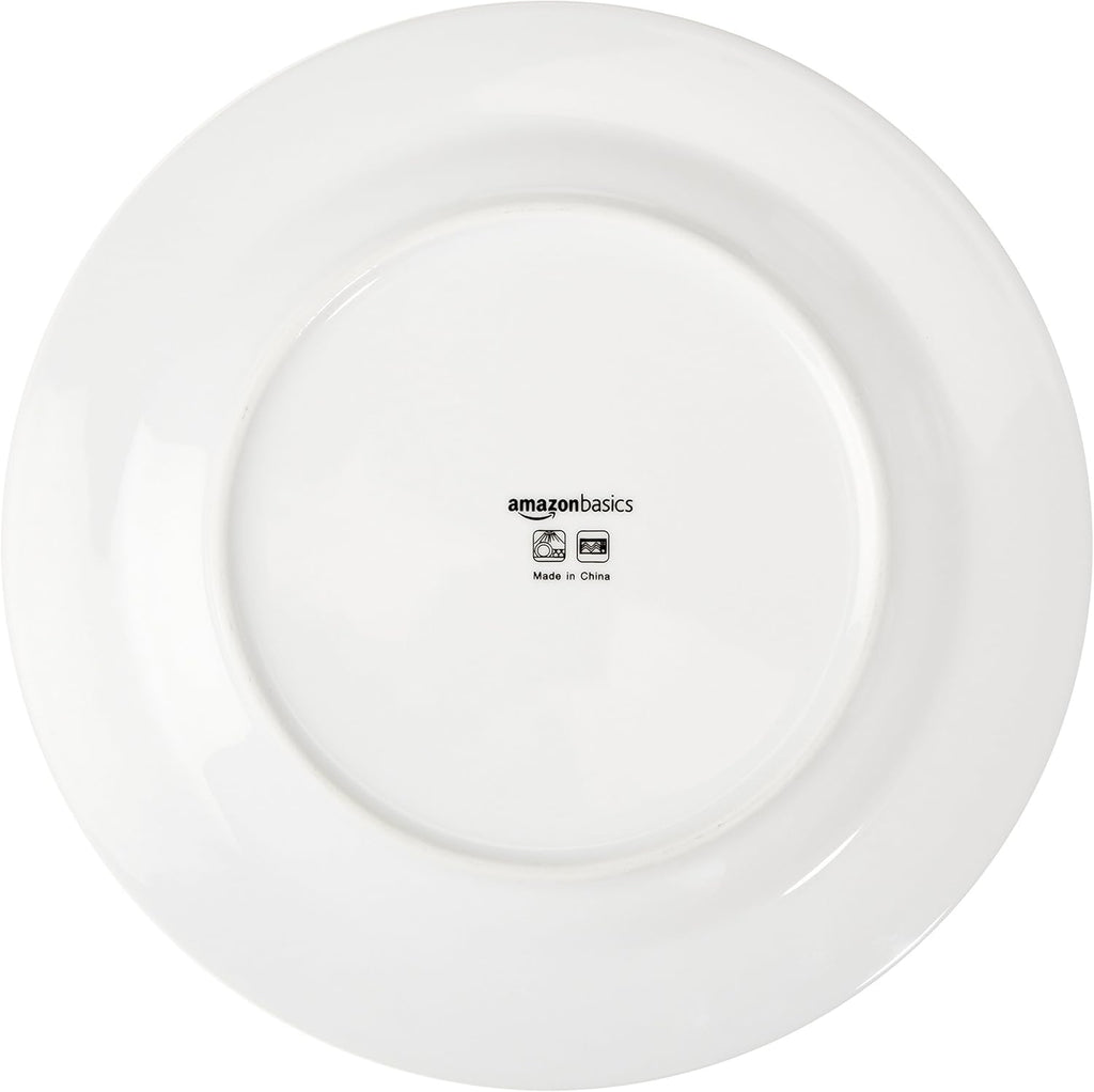 16-Piece Cafe Stripe Dinnerware Set, Microwave and Dishwasher Safe, Plates, Bowls, Mugs, Service for 4, Blue
