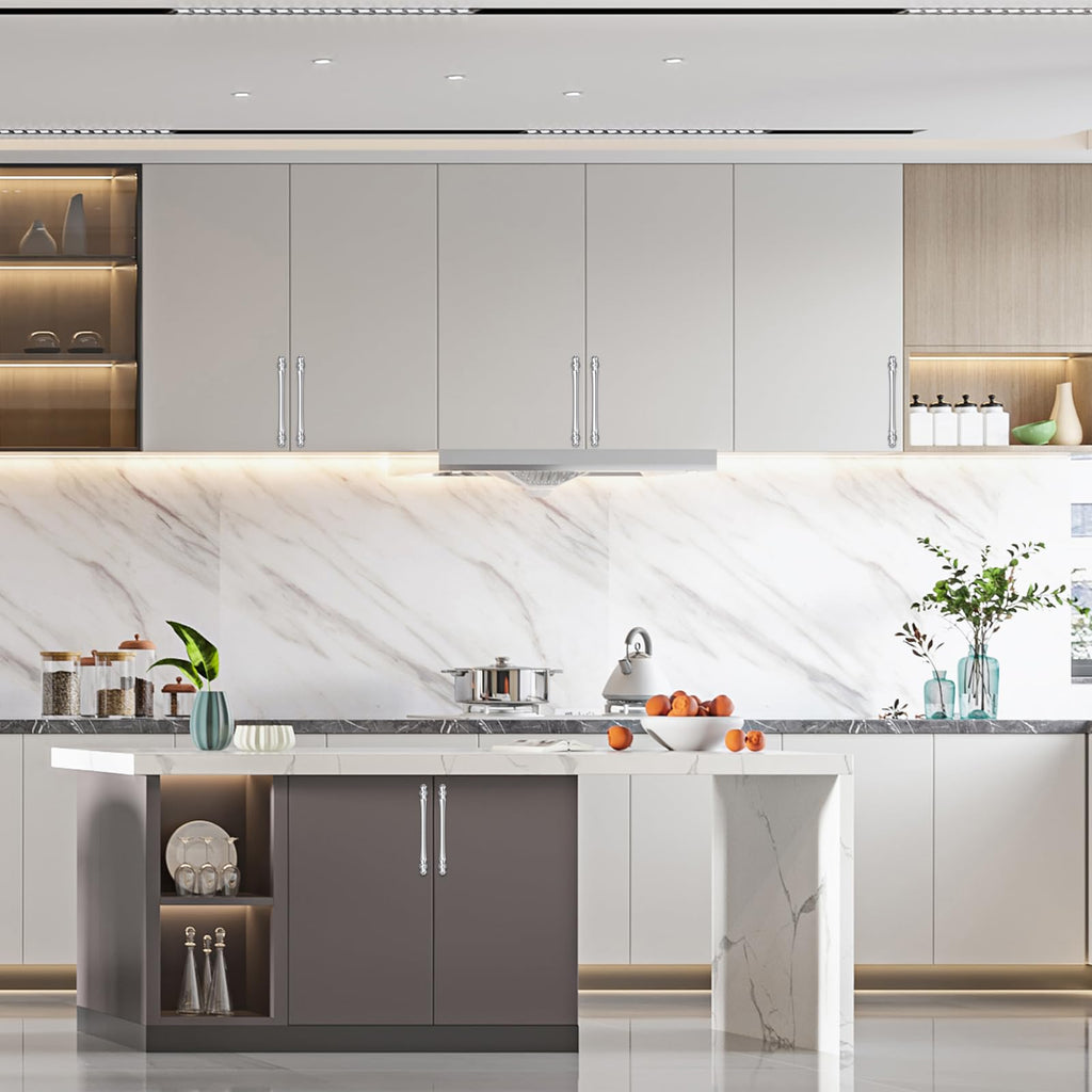 10 Pack 6.3 Inch(160mm) Polished Chrome Kitchen Cabinet Handles, Cabinet Pulls Kitchen Cabinet Hardware for Cupboard