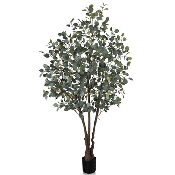 Artificial Eucalyptus Tree 8FT, Large Faux Eucalyptus Tree for Indoor Decor