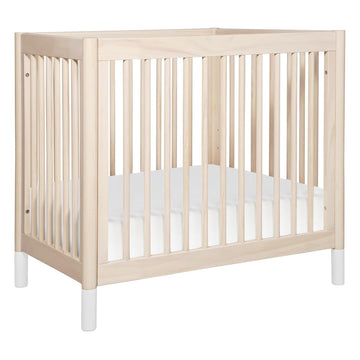 Gelato 4-in-1 Convertible Mini Crib in Washed Natural and White, Greenguard Gold Certified