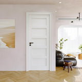 Slab Door Interior, Solid Core Pre-Built Wood Doors 30"x80", 5-Panel White Bedroom Door Shaker, Pantry, Bathroom