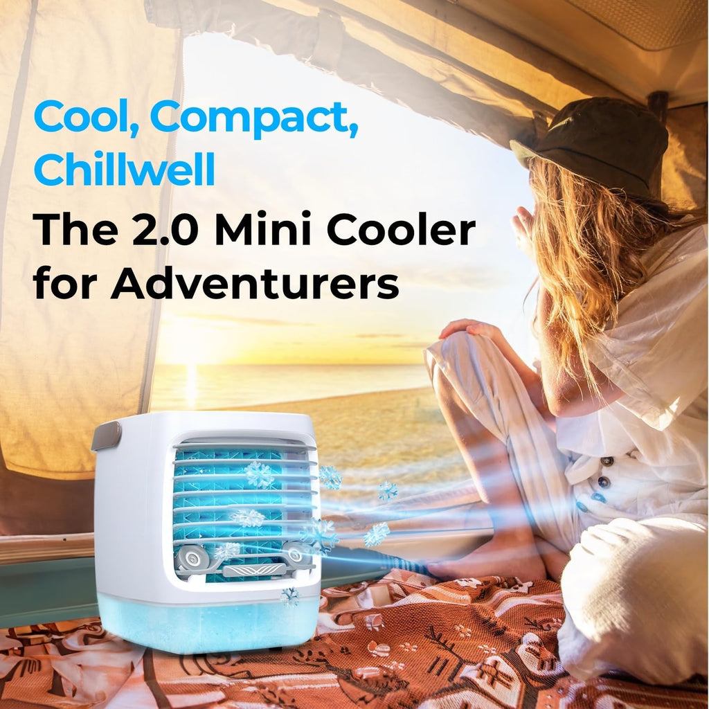 2.0 Evaporative Air Cooler for Room - 4-Speed Mini Portable Swamp Coolers with Humidifier | Indoor Personal Cooling
