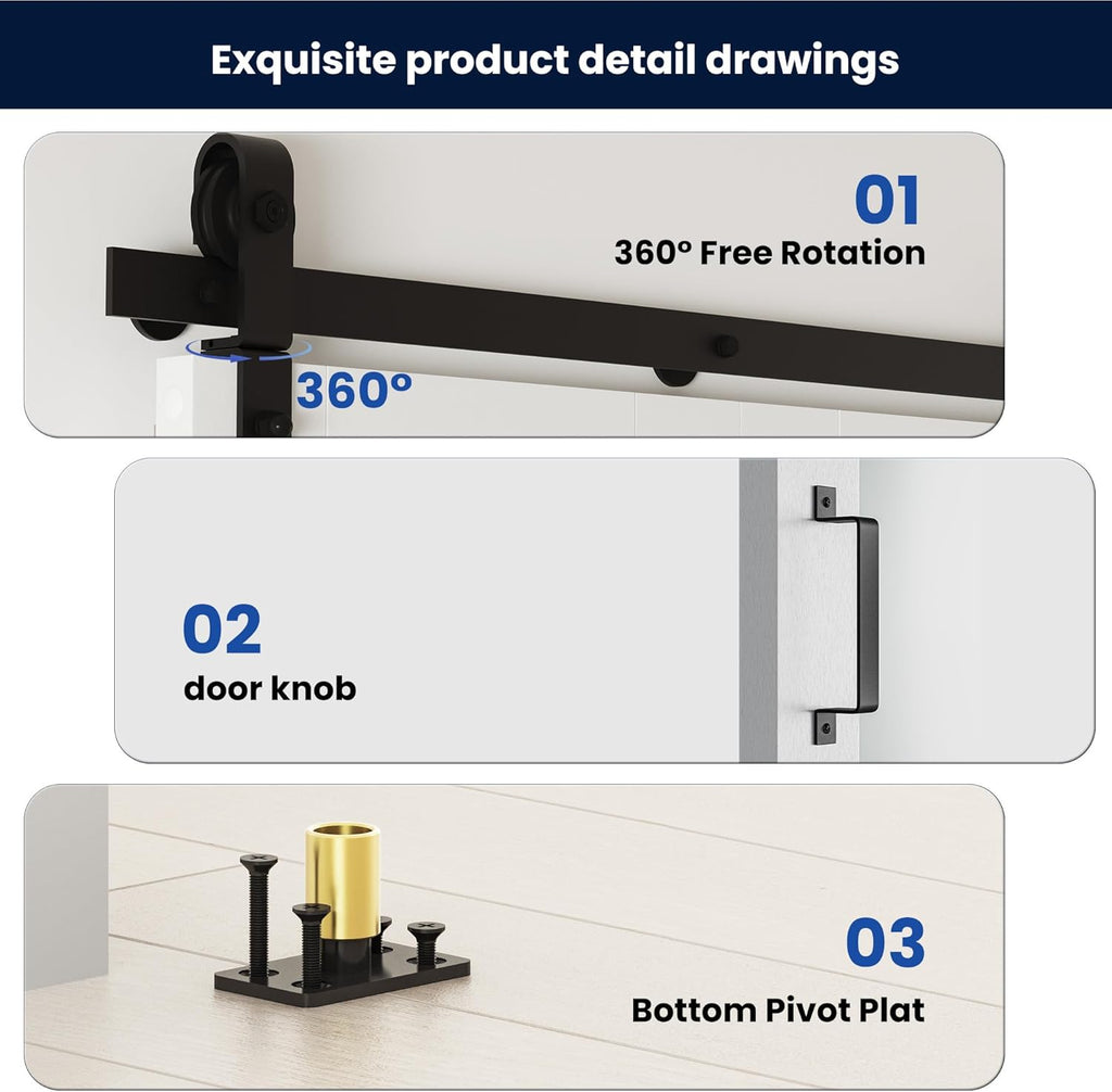 Bifold Barn Door 30" x 84", MDF Bi-Fold Sliding Closet Doors with Hardware Kit Included, Pre-Finishe