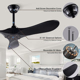 Inspired Maverick Style 42 Inch Solid Wood Ceiling Fan with Remote,Black Ceiling Fan no Light,6 Speeds,Noiseless,Reversible DC Motor,Modern Ceiling Fans without Lights for Outdoor Indoor Bedroom Farmhouse,Patios A101-B0CG69D1ZZ