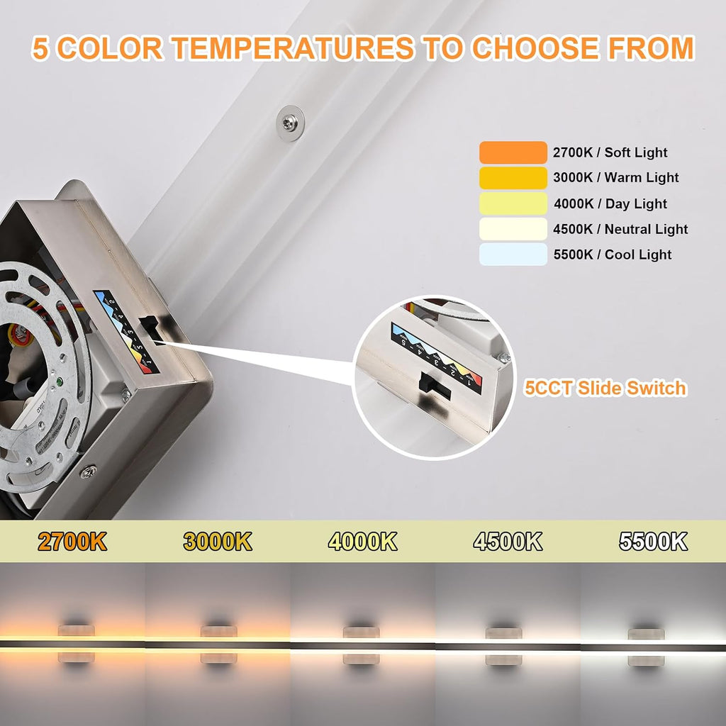 28W Modern Vanity Lights 24.0 Inch LED Vanity Bar Light 5CCT Dimmable Brushed Nickel Wall Sconces LED Bathroom