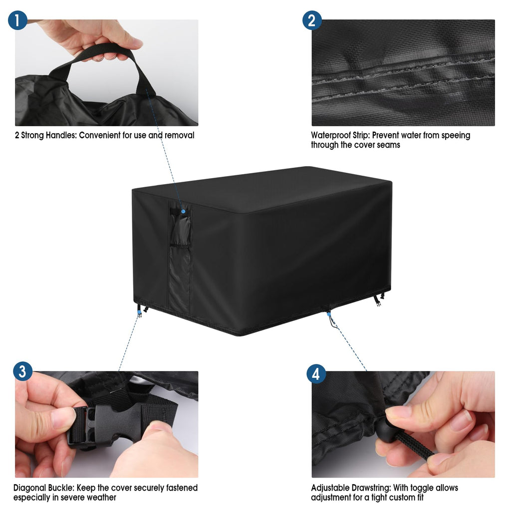 Outdoor Fire Pit Cover Rectangular Waterproof-58x36x24in