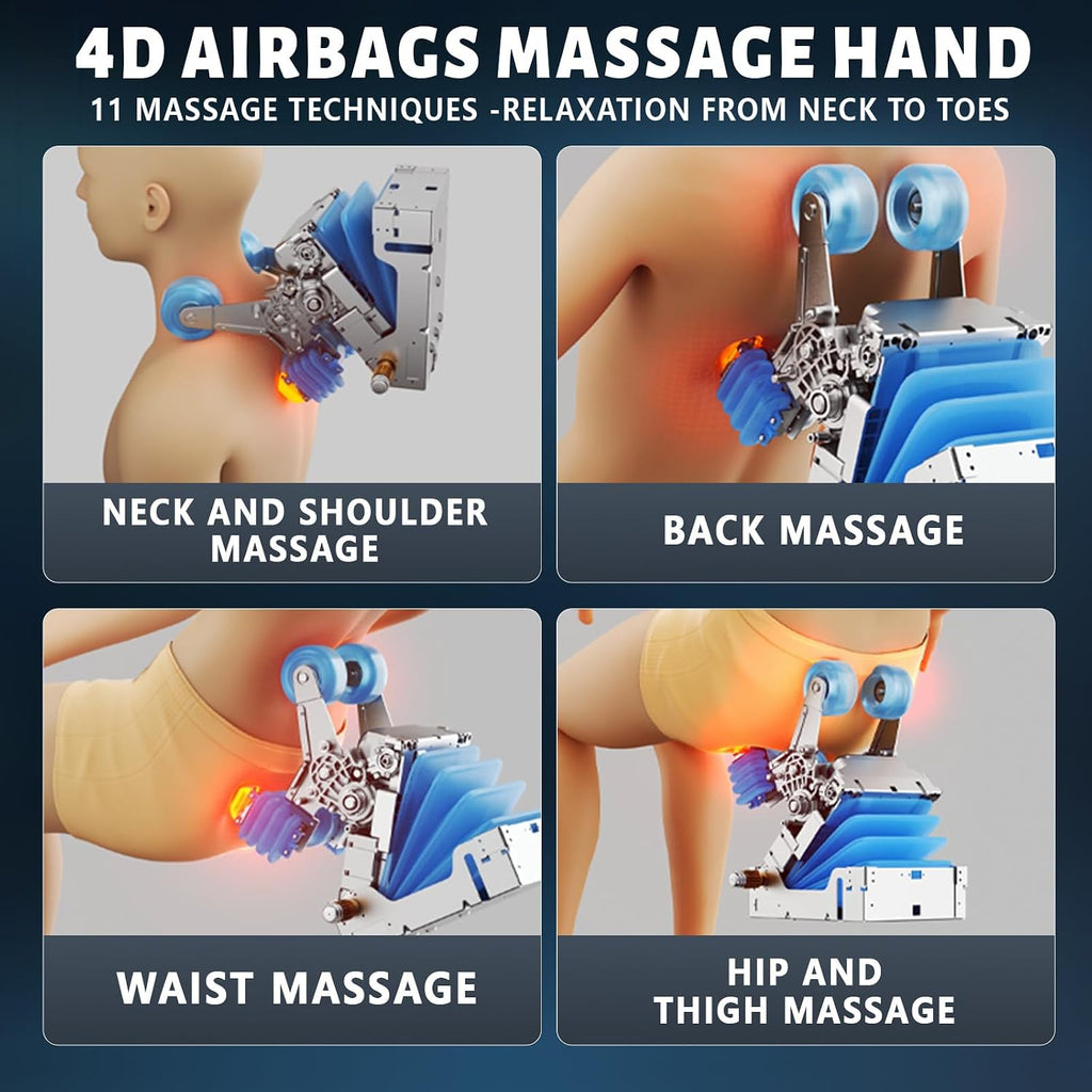 4D Massage Chair Full Body, 166° Flexible SL-Track Zero Gravity Recliner | 18 Modes, 11 Techniques, 36 Airbag