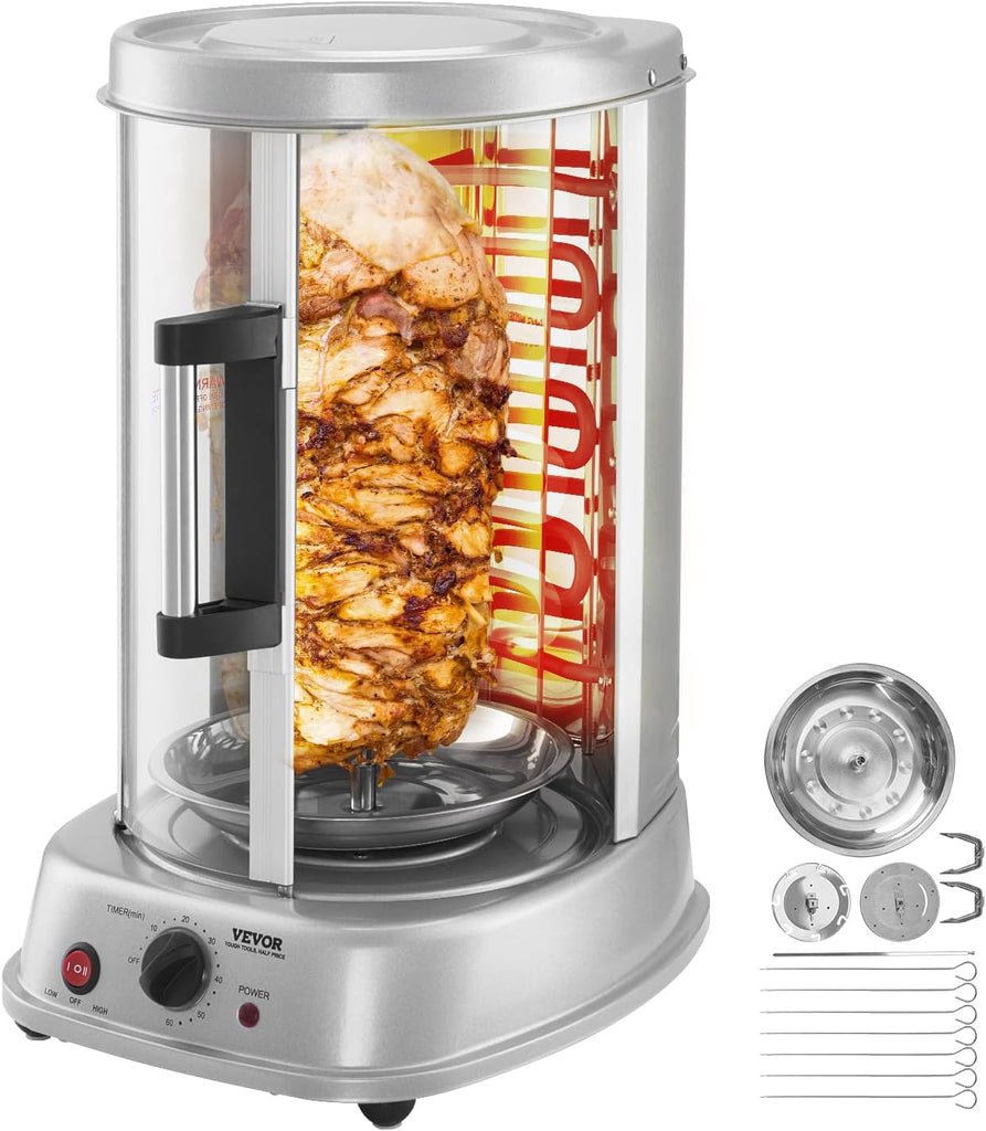 Shawarma Grill Machine, Vertical Chicken Shawarma Cooker Machine Countertop, Electric Stainless Stee