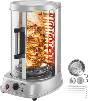 Shawarma Grill Machine, Vertical Chicken Shawarma Cooker Machine Countertop, Electric Stainless Stee