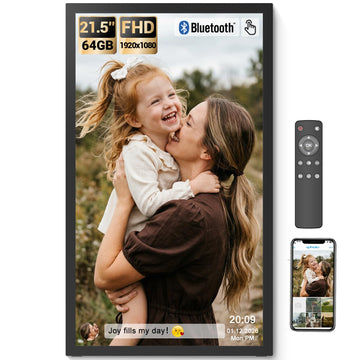 21.5" Digital Picture Frame, Touchscreen Large Display, 64GB