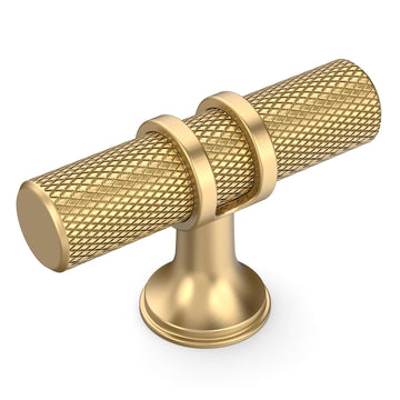 10 Pack Champagne Bronze Cabinet Knobs 2 Inch Length Single Hole T Bar Kitchen Cabinet Knob Knurled Cabinet Pulls