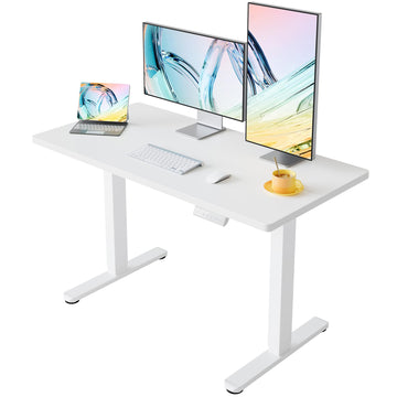 Electric Standing Desk, 48 x 28 Inch Height Adjustable Computer Desk with Storage Bag, 4 Height Memory Settings, Sit