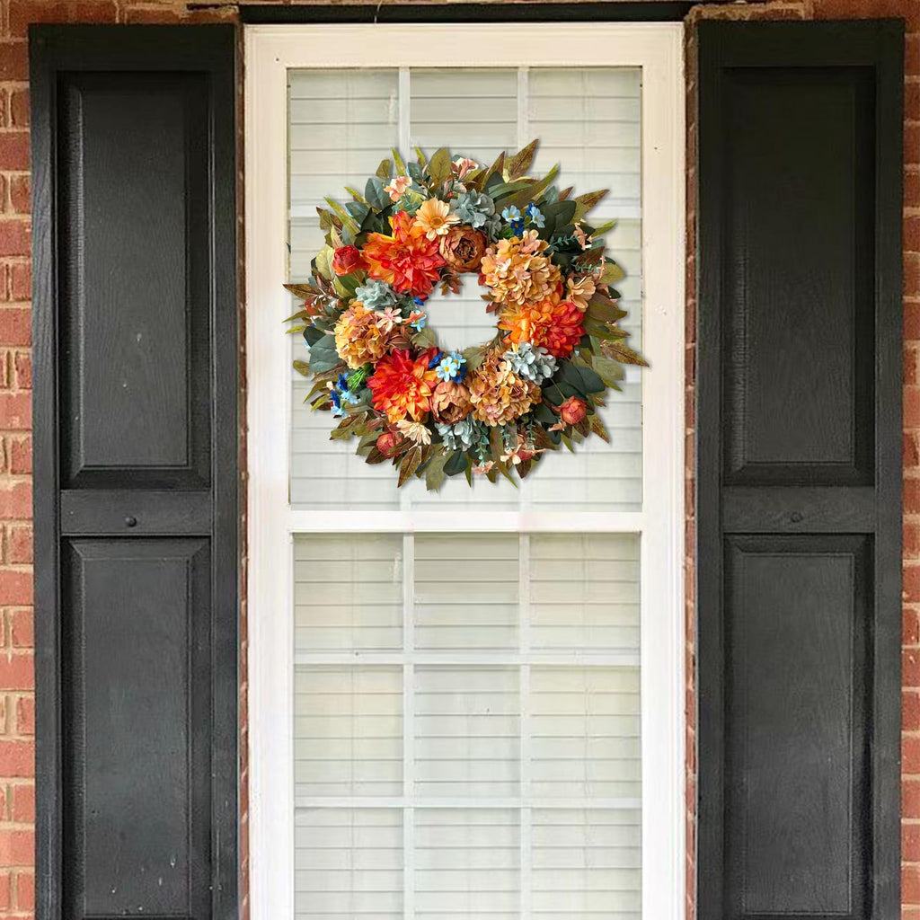 24 Inch Fall Hydrangea Peony Wreath Front Door Wreath