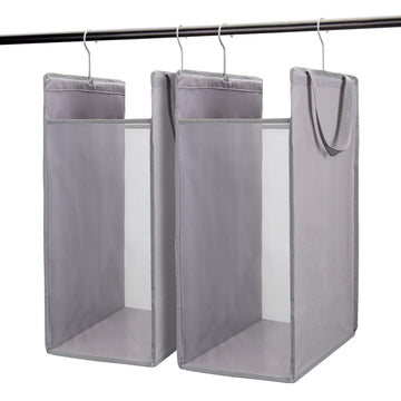 Hanging Laundry Hamper,2 Pack Grey Hanging Laundry Basket
