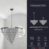 Luxury Crystal Chrome Chandelier Lighting Modern Contemporary Chandeliers Pendant Ceiling Lamp Light Fixture 7-Tier for Dining Room Living Room Hotel Showroom (24 Lights) W39.4 A107-B07G419G5Z