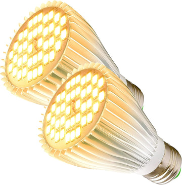2 Pack LED Grow Light Bulb, 30W Full Spectrum Plant Light Bulb Warm LED Grow Lights for Indoor Plants Vegetables