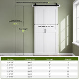 Bifold Barn Door 32'' x 84'',Bi-Fold Sliding Closet Doors with Hardware Kit Included,36'' Track Kit 