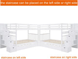 Stairway Twin Over Full Bunk Bed with Twin Trundle and Drawers