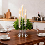 5Pcs Acrylic Candelabra 5 Arms Clear Candle Holder, Elegant Candlestick Holders for Table Centerpieces, Dining Room
