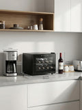 8 Bottles Countertop Wine Fridge, Small Wine Fridge with Double Glass Doors, LED