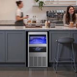 Commercial Ice Maker Machine, 130 lbs/24h with 30 lbs Storage Capacity, Built-in/Freestanding/Under Counter