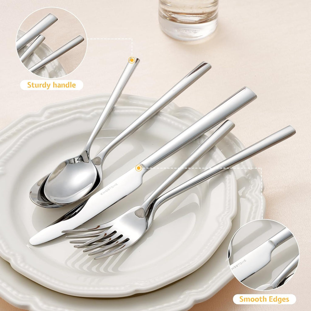 Silverware Set, 40-Piece Forged Flatware Cutlery Set Premium Stainless Steel, Service for 8