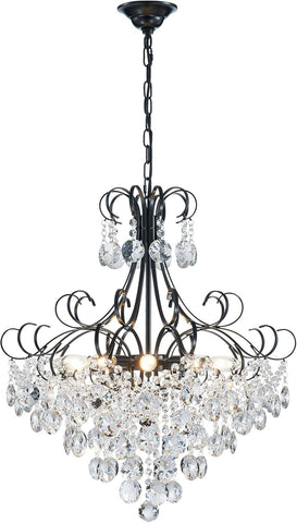 Crystal Chandelier K9 Crystal Lighting Chandelier for Living Room 10 E12 Bulbs High 27.6 in x Diameter 22.8 in, Black A110-B0CTG29QR7