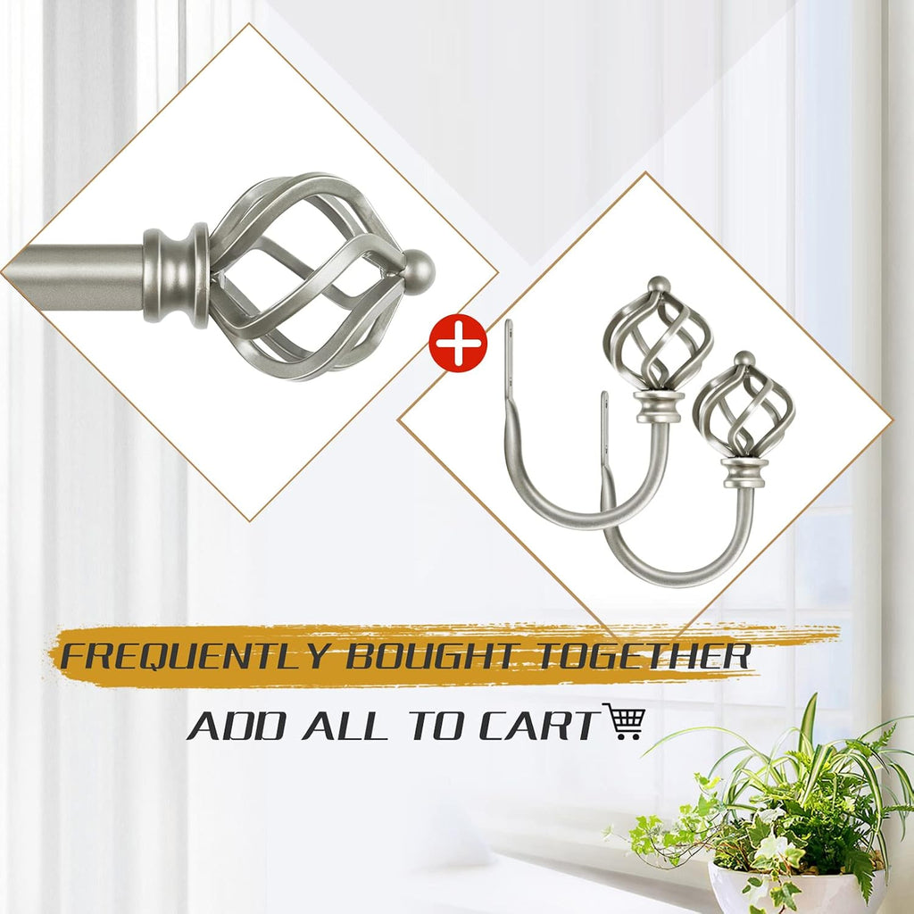 Decorative Curtain Drapery Holdbacks for Wall, Antique Silver Curtain Tiebacks Holders with Screws Wall Mounted for