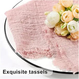 Linen Napkins 12pcs Washed Cotton and Linen Tasseled Edge Napkin Tablecloth Japanese Pleated Tea Tow