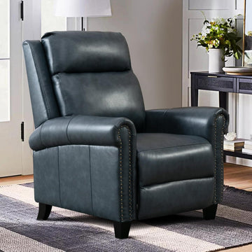 Leather Recliner Chair, Classic and Traditional Push Back Recliner Chair with Comfortable Arms and Back Bedroom