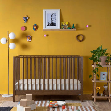 Baby LaLa 3-in-1 Convertible Wood Crib Bed, Made in Italy, Walnut | Crib to Toddler & Day Bed, GREENGUARD Gold