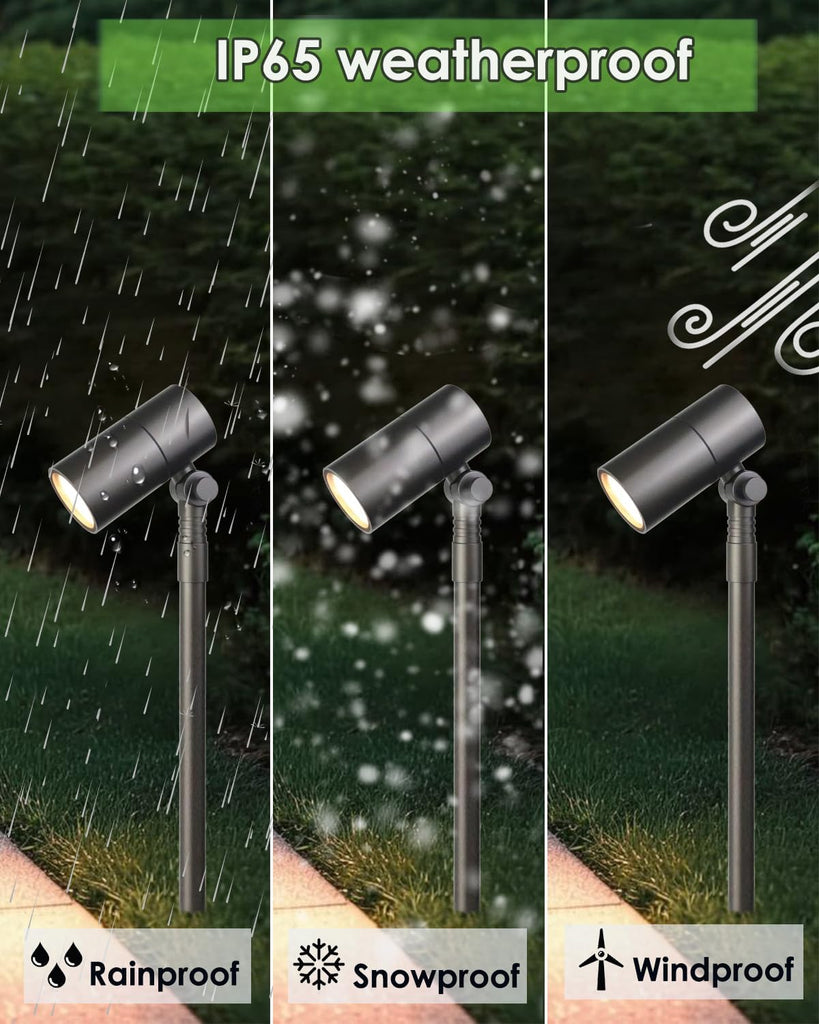 Low Voltage Landscape Path Light Spotlight 12V 5W MR16 2-Pack | Cast Aluminum Landscape Lighting, Replaceable MR16