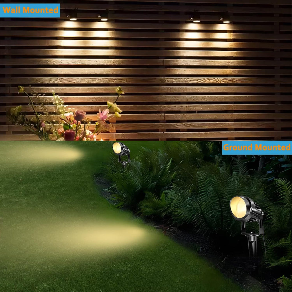 Low Voltage Landscape Lights 12 LED Spotlight Outdoor Pathway Lights Wired Yard Lights Garden Lawn 10W Landscaping