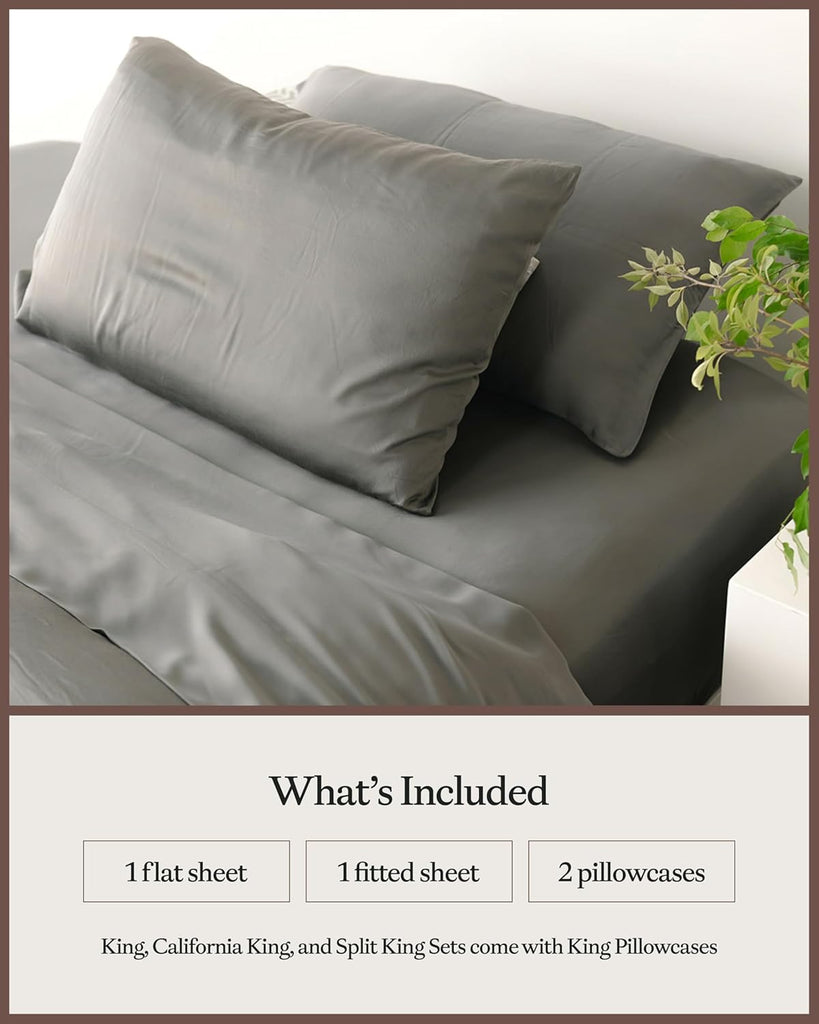Luxury Bed Sheet Set - 100% Viscose from Bamboo Fabric, Ultra-Soft & Breathable, Fits Regular & Deep Pocket