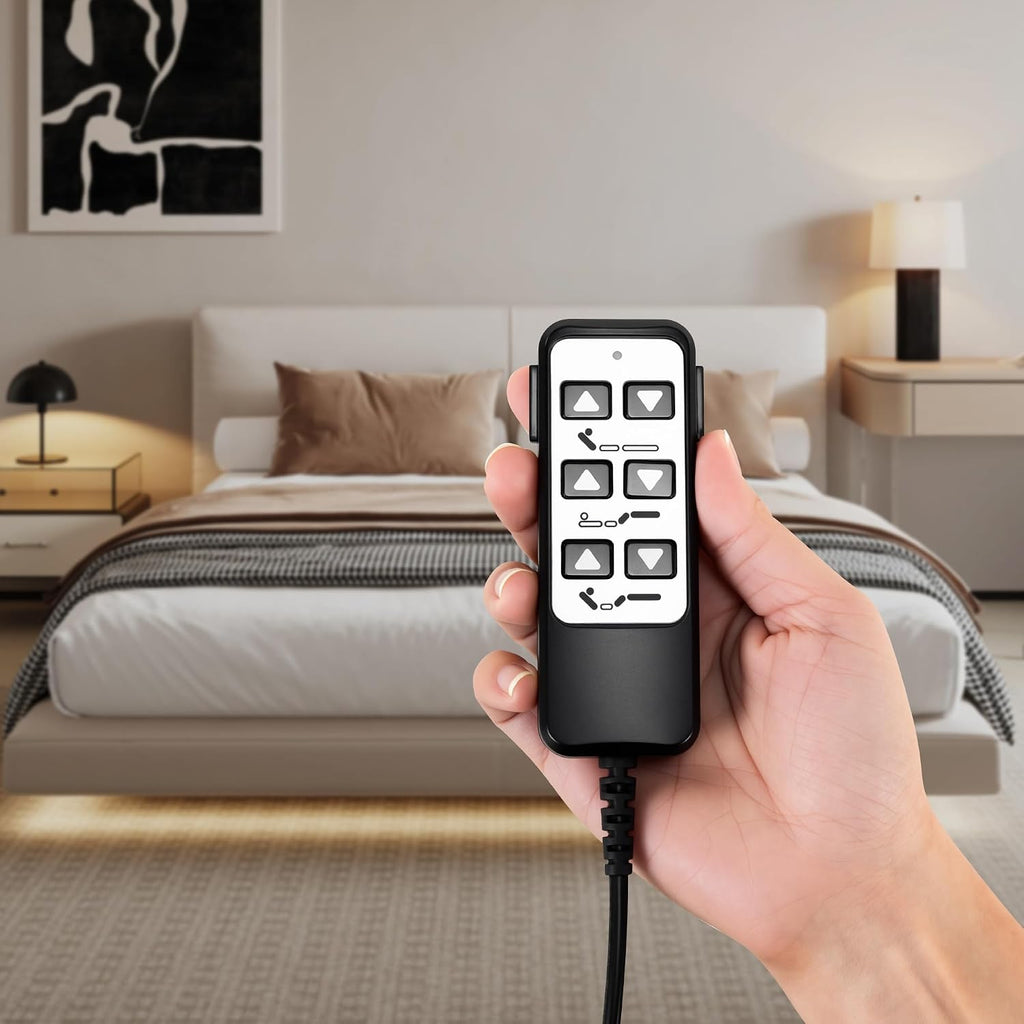 6 Button 5 Pin Adjustable Bed Remote Control Replacement,Wired Handset Switch with 59" Power Cord, Head and Foot