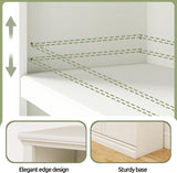 5 Shelf Tall Bookcase with Doors White Bookshelf 31in Wide Display Standing Shelf 72in Tall Wood Book Shelves Library