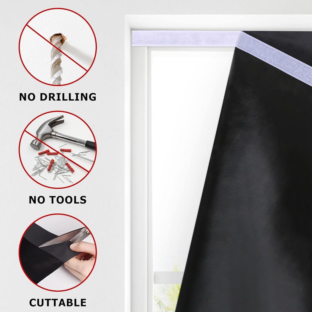 100% Blackout Roller Shades, No Tools No Drill Cordless Blinds for Windows, Thermal Insulated UV Protection Privacy
