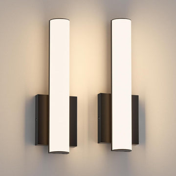 15.7 Inches Modern Bathroom Led Wall Sconces,18W 3000K Hardwired Wall Light with White Acrylic Lampshade,Indoor