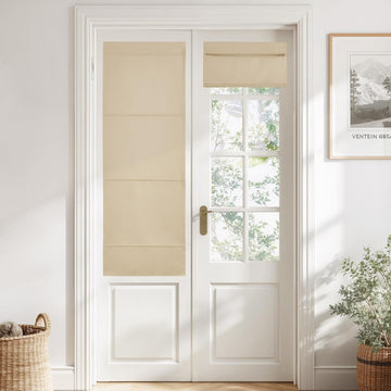 Biscotti Beige No Drill Magnetic Door Roman Curtain for Window
