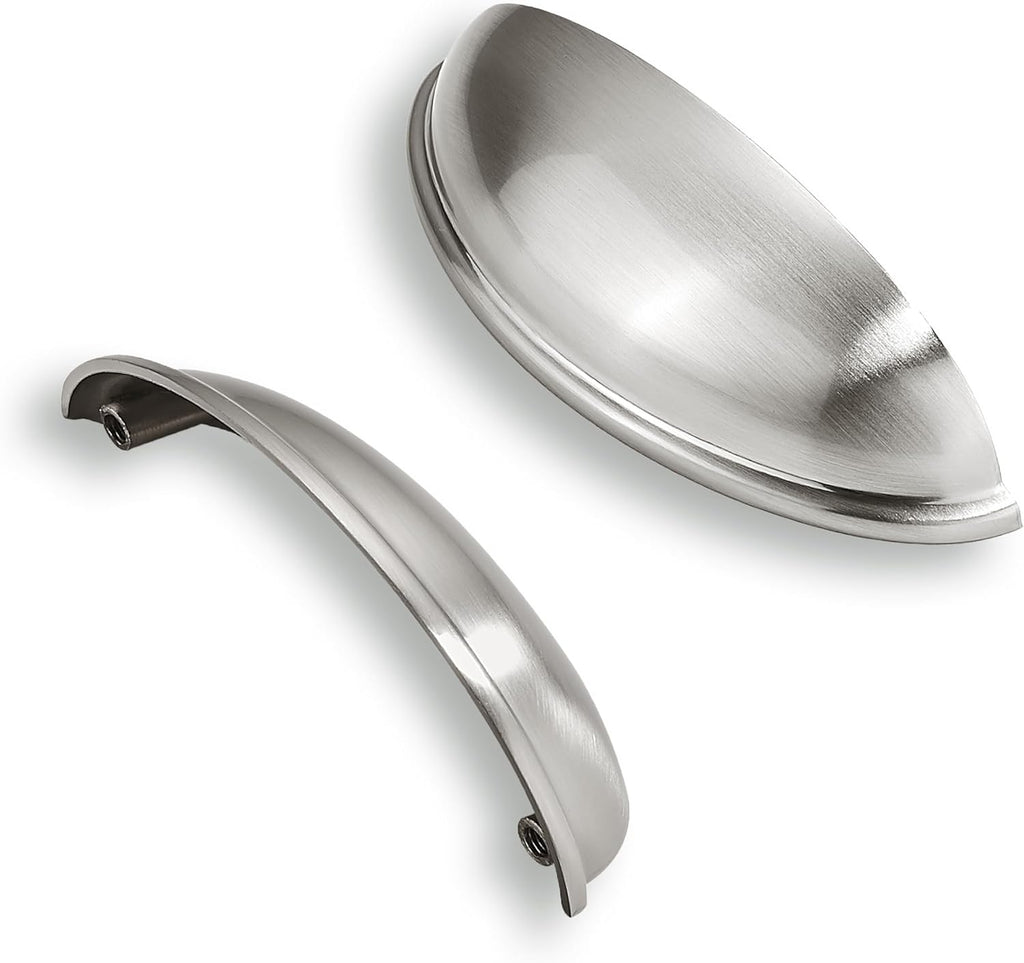 10 Pack 4" Drawer Pulls Brushed Satin Nickel Cabinet Cup Pulls Kitchen Hardware Cabinet Handles Drawer Handles Knobs 4