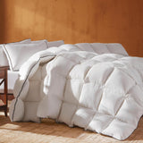 Goose Feather Down Fiber Cotton Comforter King, Ultra-Soft Duvet Insert, Hotel Collection White Quil