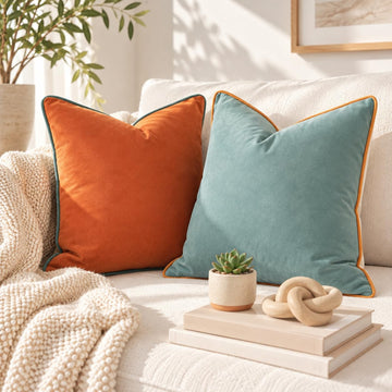 Decorative Throw Pillow Covers Cushion Cases, Set of 2 Soft Velvet Modern Double-Sided Designs, Mix and Match Decor
