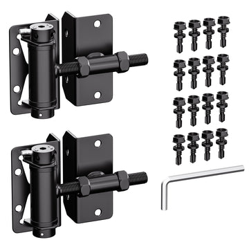 Heavy Duty Self Closing Gate Hinges for Metal/Vinyl/PVC/Wood Fence, 90 Degree Narrow Wood Door Hinges with Adjustable