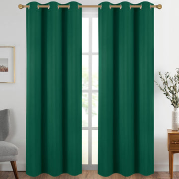 Green Grommet Blackout Curtains Thermal Insulated Room Darkening Curtains Drapes, 42 x 84, 2 Panels