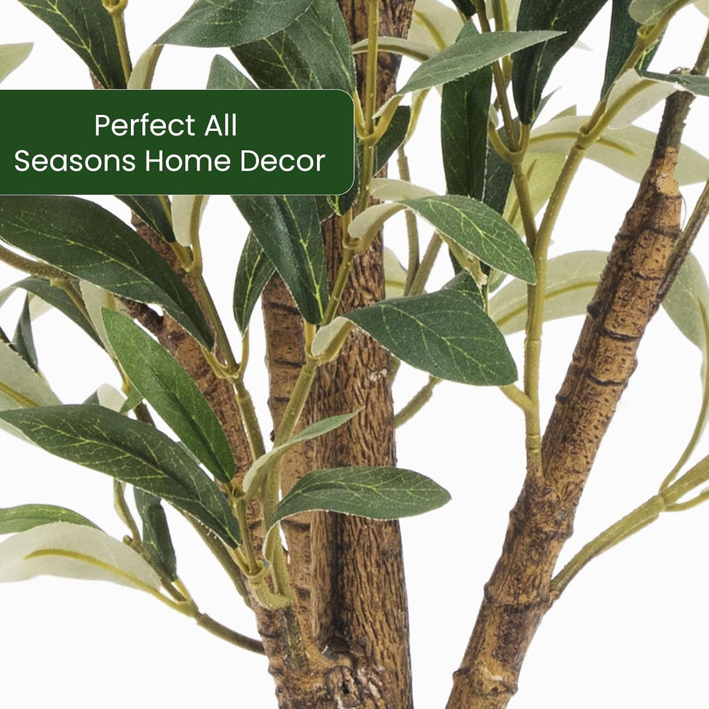 Artificial Fake Olive Tree 4FT Tall 1Pack Faux Silk Olive Tree Living Room Office Decor Faux Artificial Plants Indoor