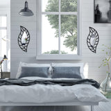 2 Pcs Decorative Mirror Wall Decor Leaf Teardrop Mirror Wall Mounted Decorations Bedroom Bathroom Vanity Entryway
