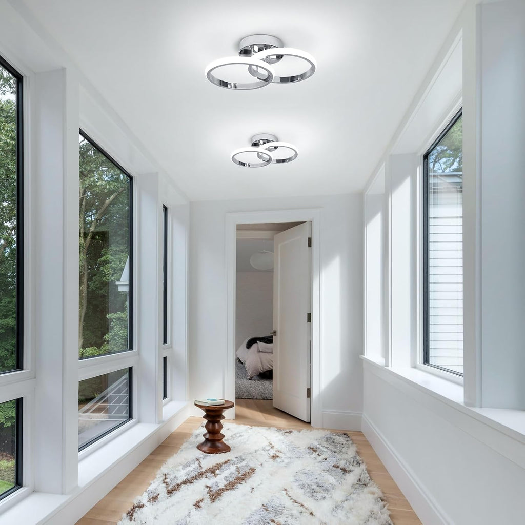 Round Modern Led Ceiling Light Fixtures, 6000K Cool White Hallway Light Fixtures Ceiling, Bathroom Close to Ceiling