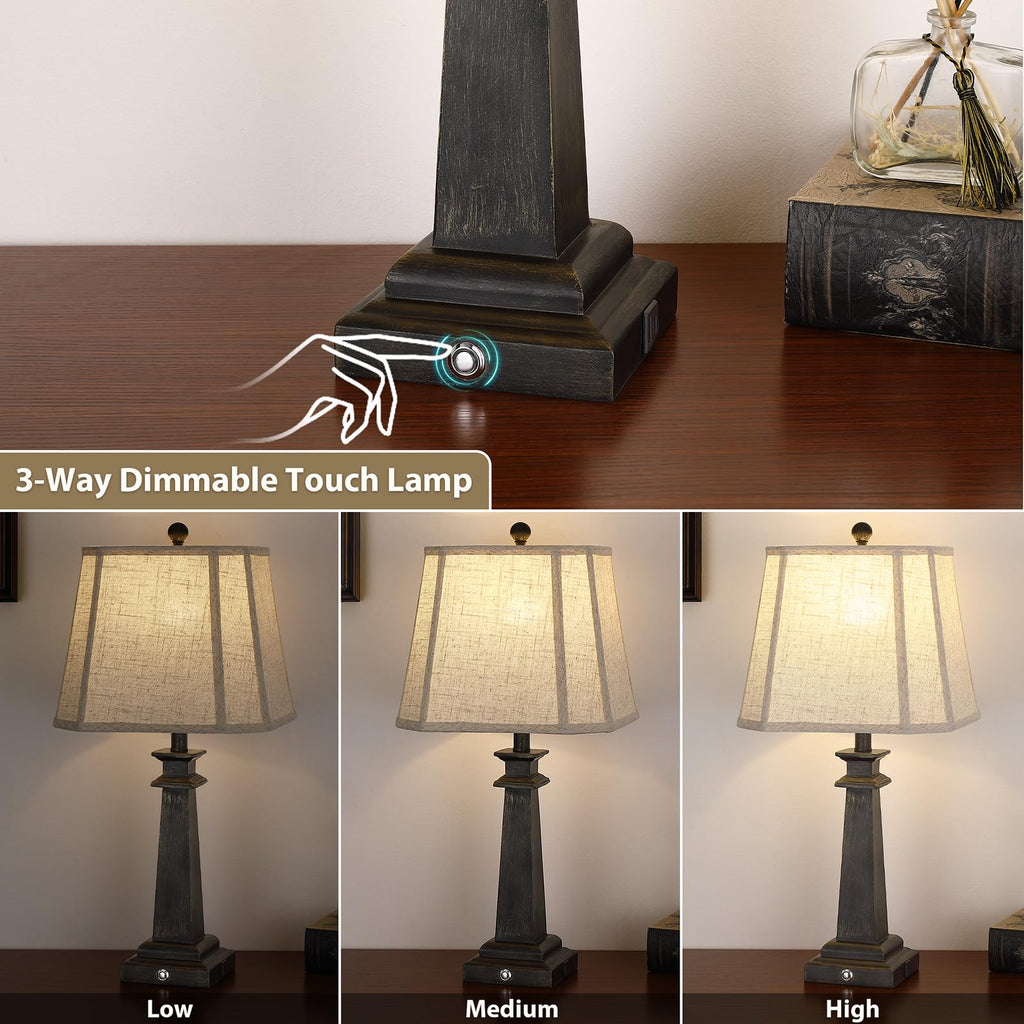 Black Table Lamp, 27.5" Farmhouse Lamp